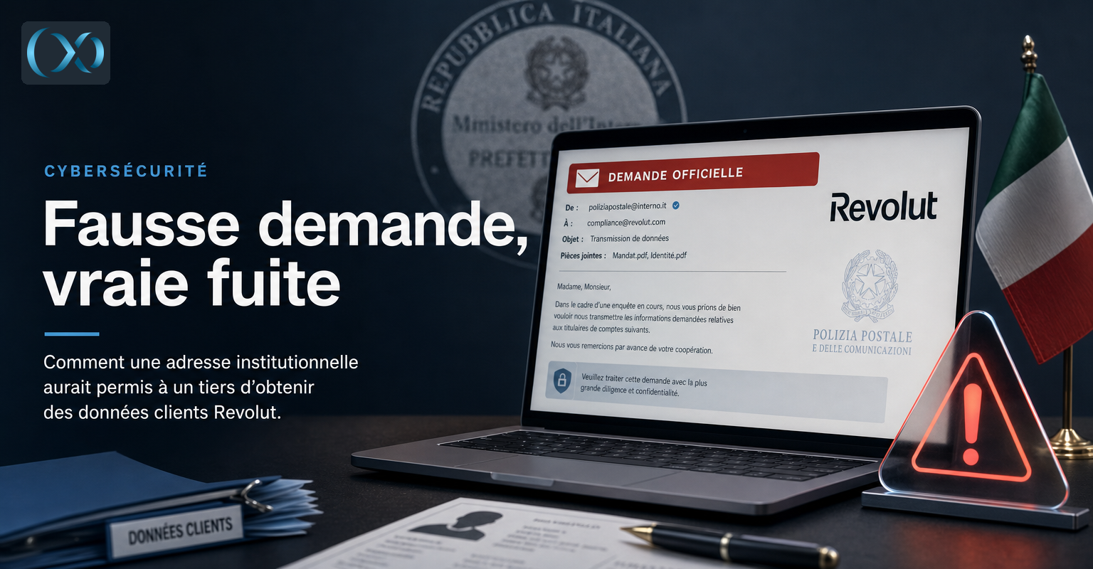 Illustration de couverture : Affaire Revolut : comment une adresse institutionnelle a pu servir à une fuite de données